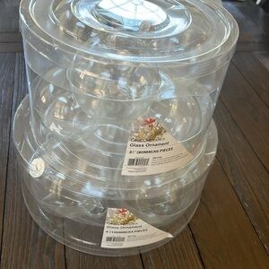 Two sets of NWT clear “create your own” glass ornaments